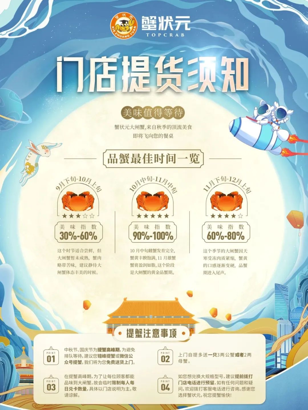 蟹状元大闸蟹门店提货须知2023